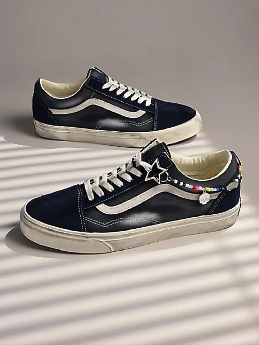 Vans Old Skool Charms Parisian Night Navy Blue M8 W9.5